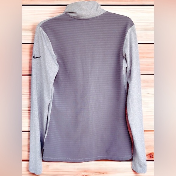 Nike Pro Dri-Fit Women's Long Sleeve 1/4 Zip Pullover Top Gray L Warm Stretch - Picture 7 of 16